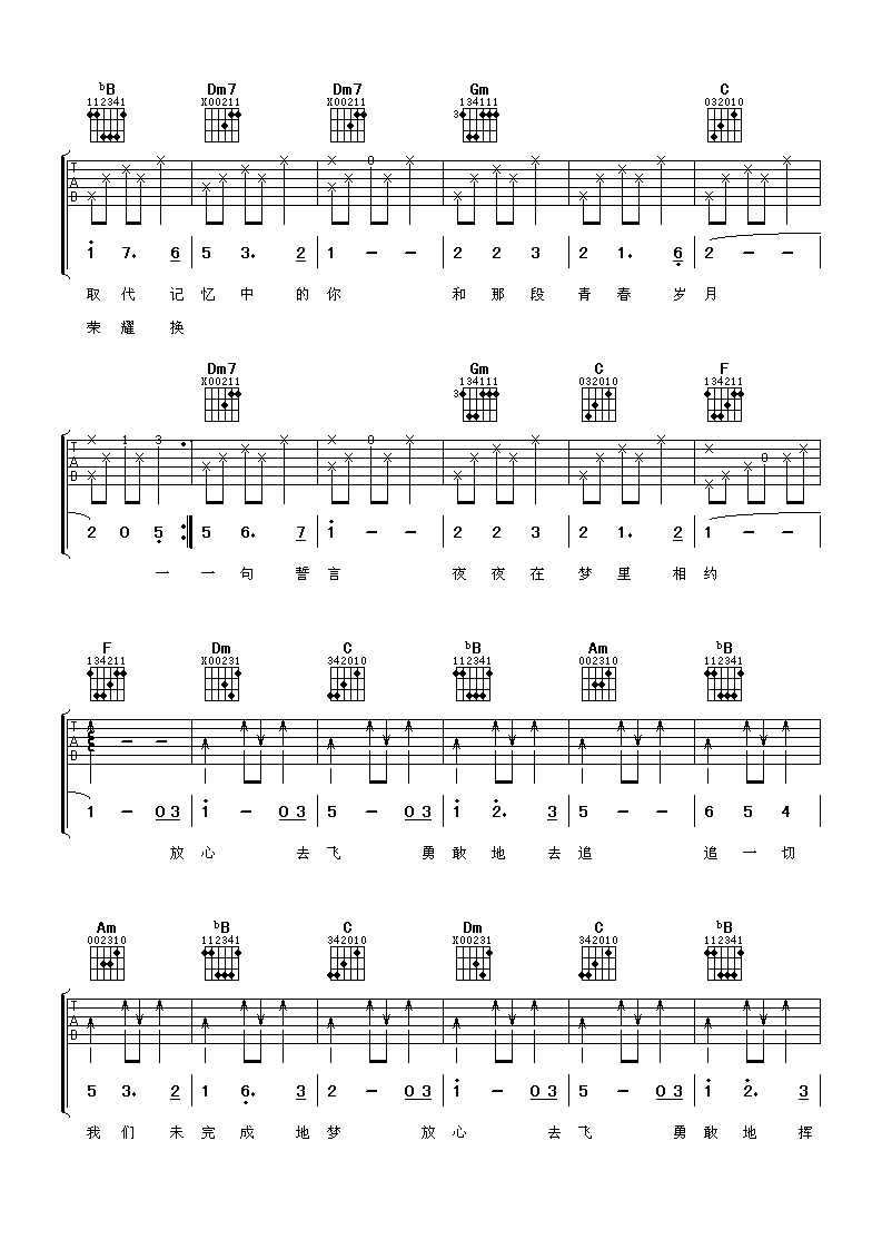 放心去飞吉他谱-2