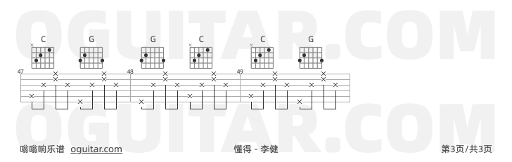 懂得 李健 吉他谱第3页
