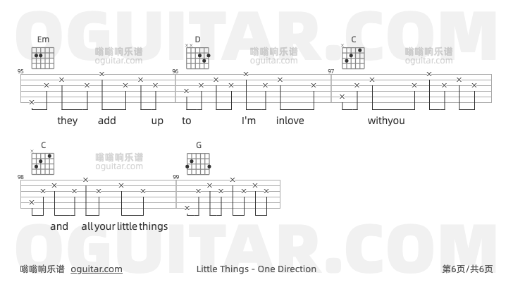 Little Things One Direction 吉他谱第6页