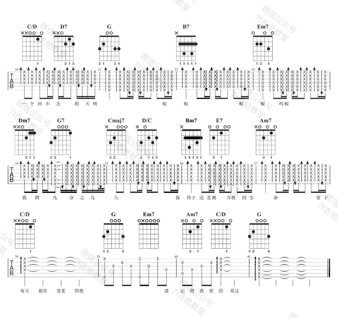 几分之几》吉他谱_G调六线图片谱_卢广仲