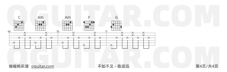 不如不见 陈奕迅 吉他谱第4页