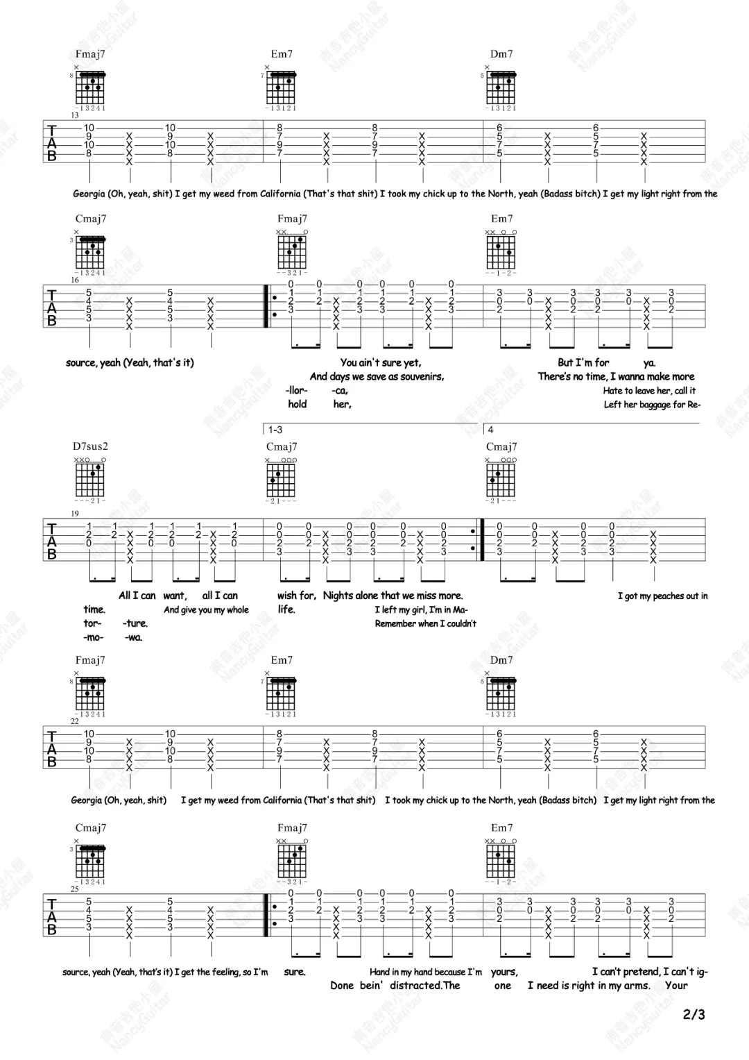Peaches吉他谱2