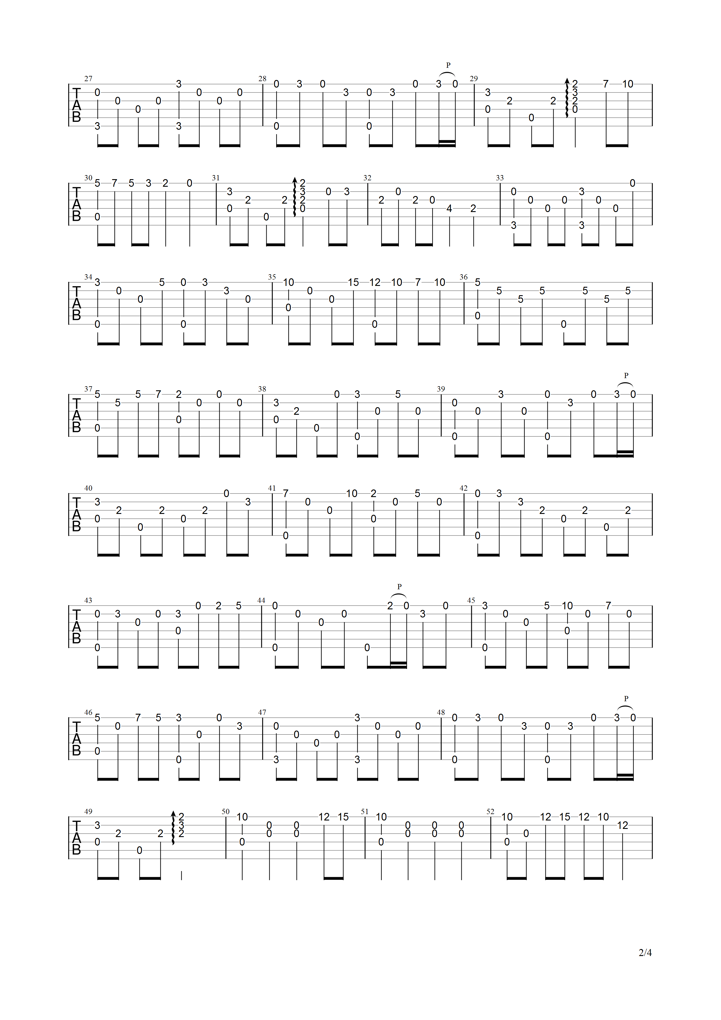 梁祝（节选）超简单初学版吉他谱图片格式六线谱_吉他谱_中国乐谱网