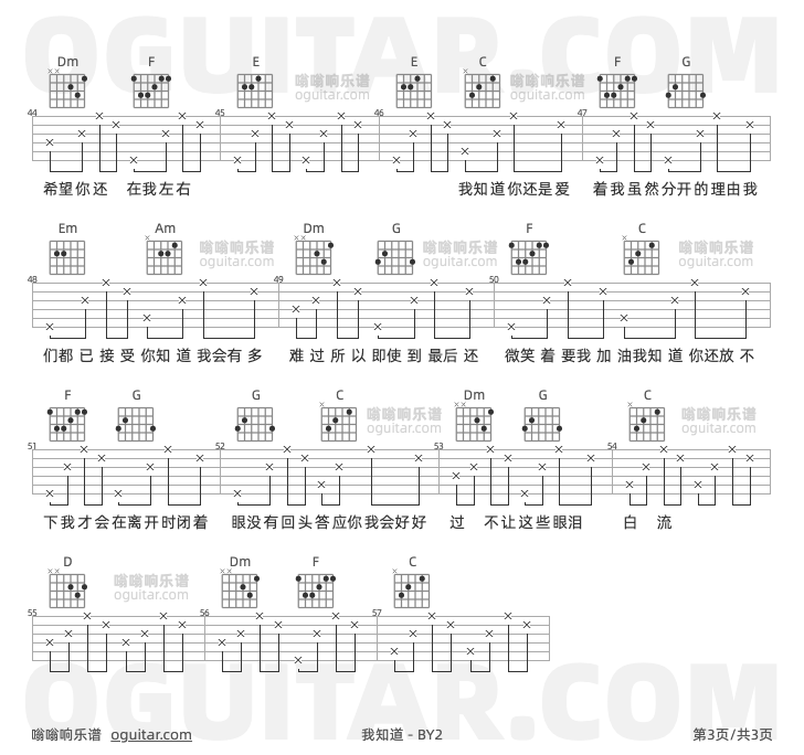 我知道 BY2 吉他谱第3页