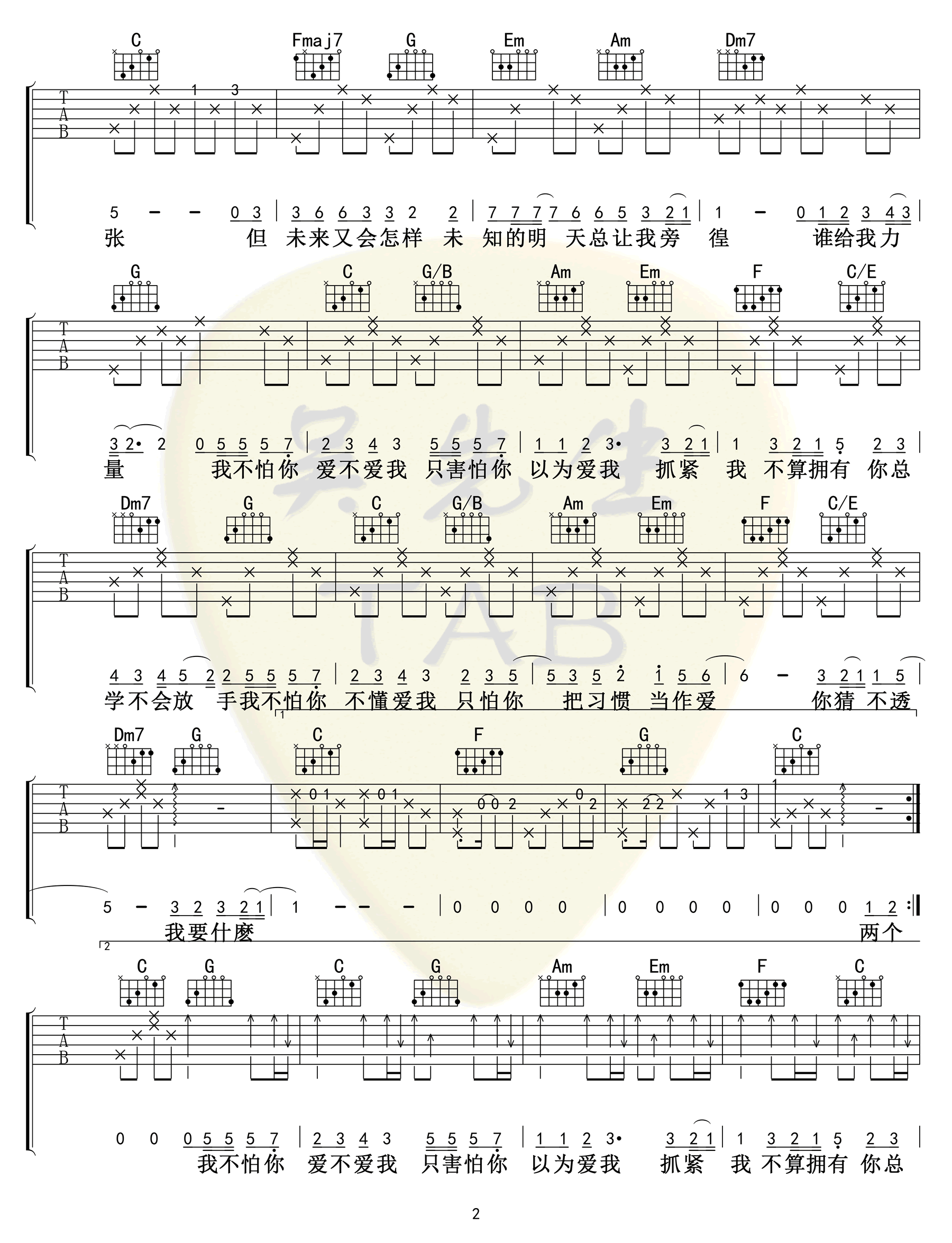这就是爱吗吉他谱-2