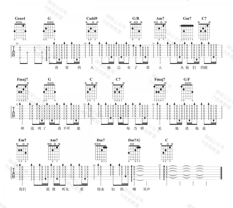 我爱的人吉他谱C调吉他弹唱示范视频第(3)页