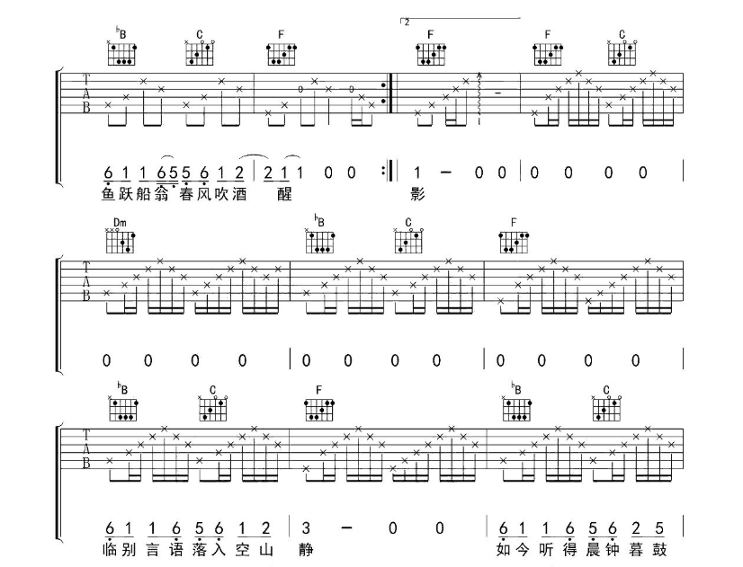 《雨巷吉他谱》_崔开潮_F调 图5