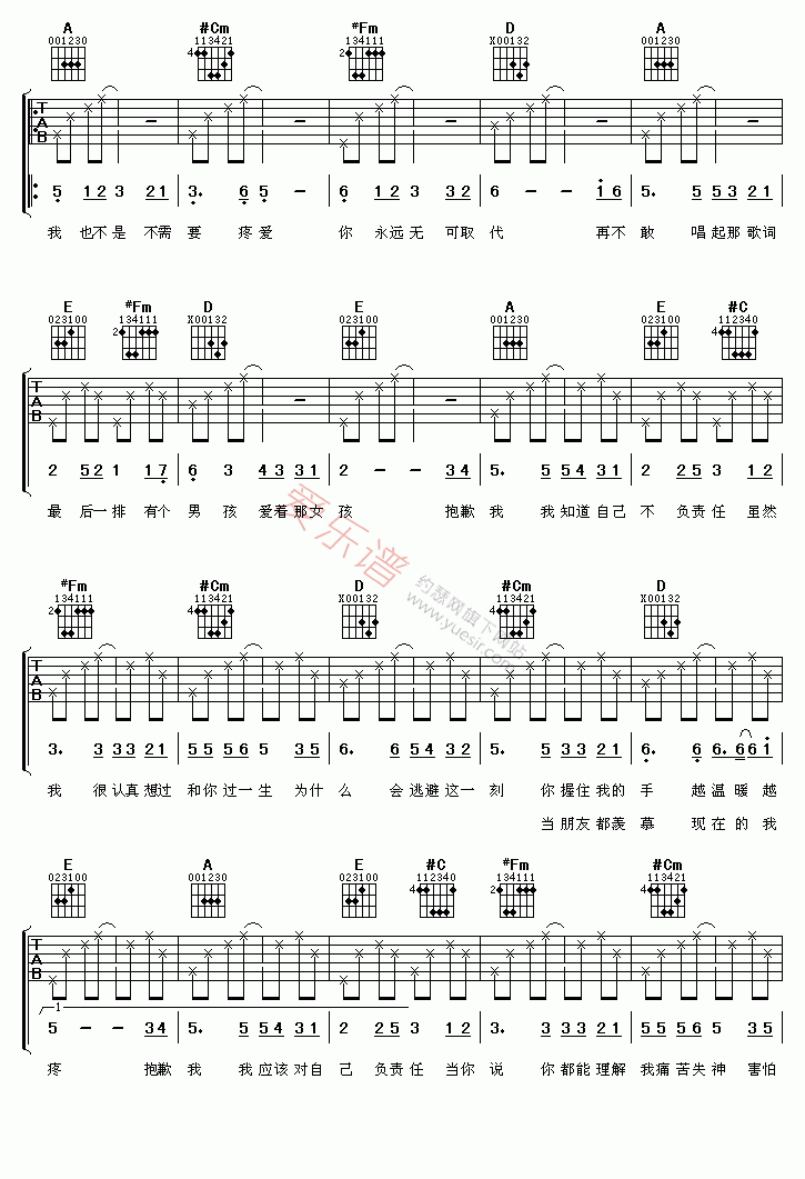 刘若英《落跑新娘》 吉他谱