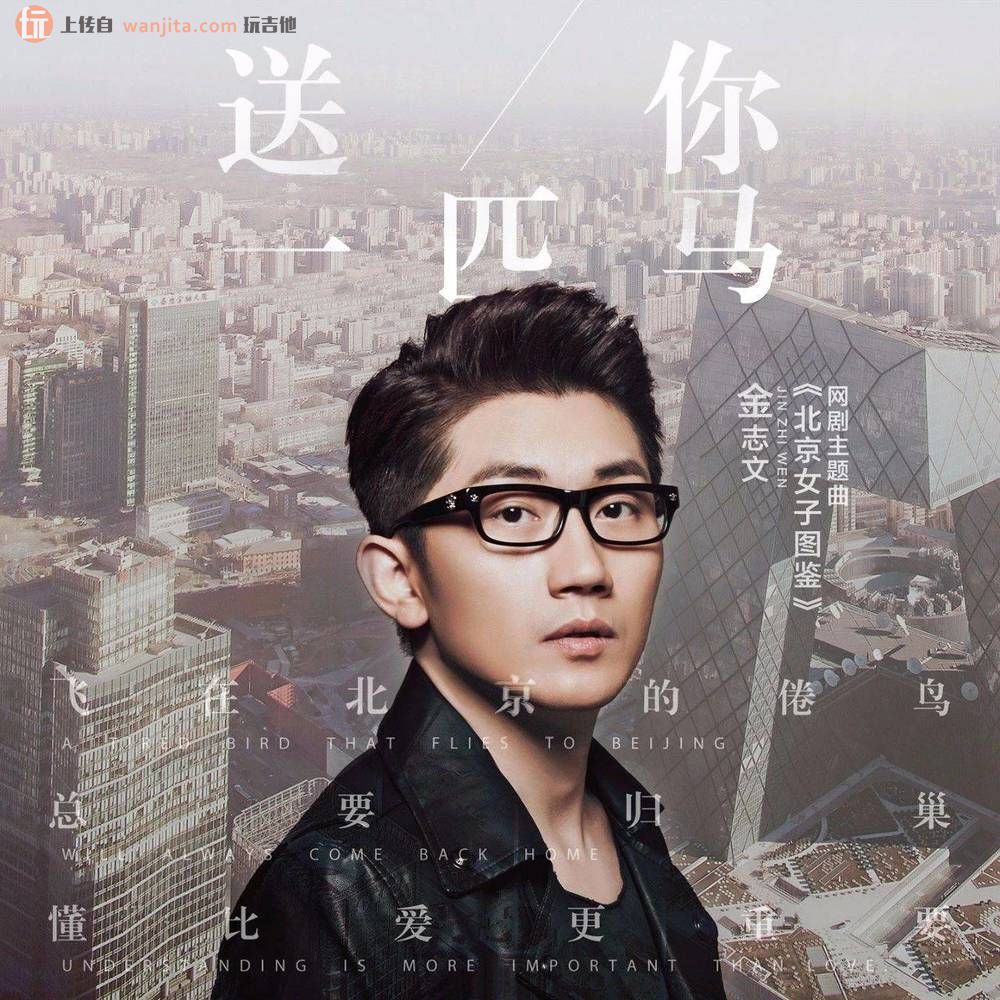 《送你一匹马吉他谱》_金志文_D调 图一