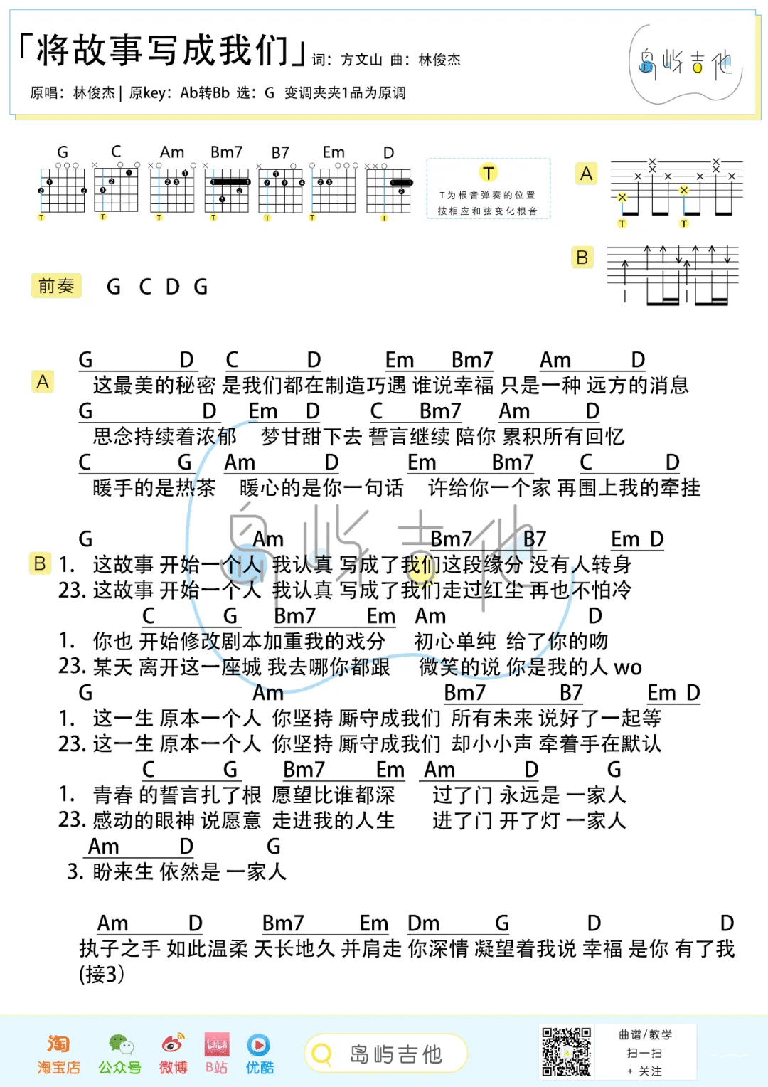 《将故事写成我们吉他谱》_林俊杰_G调 图二