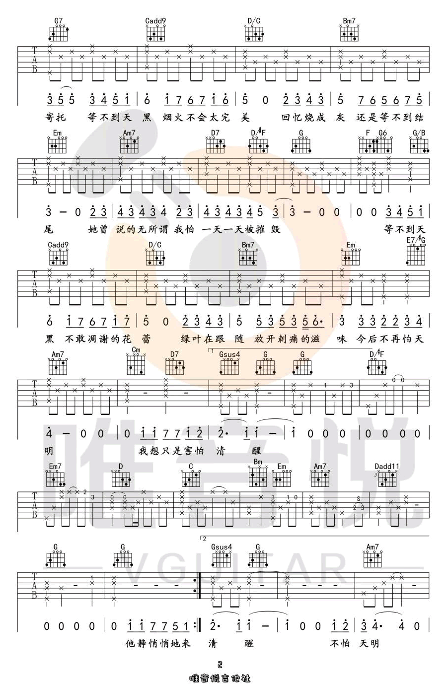 《她说吉他谱》_林俊杰_G调 图二