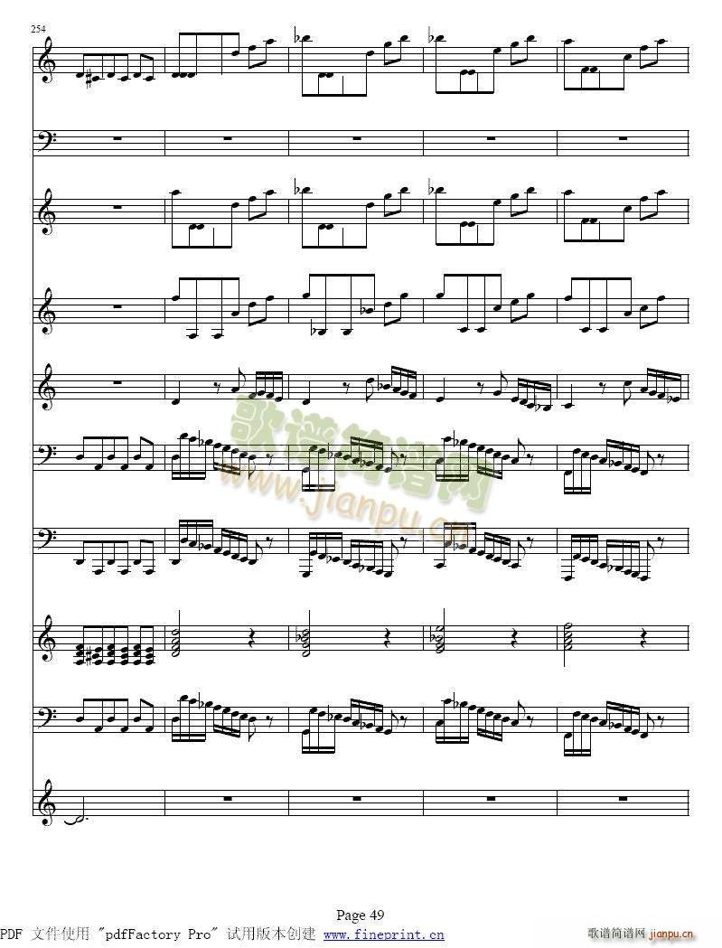 维瓦尔蒂四季夏协奏曲4956简谱小提琴版,初学者独奏曲谱曲子五线谱