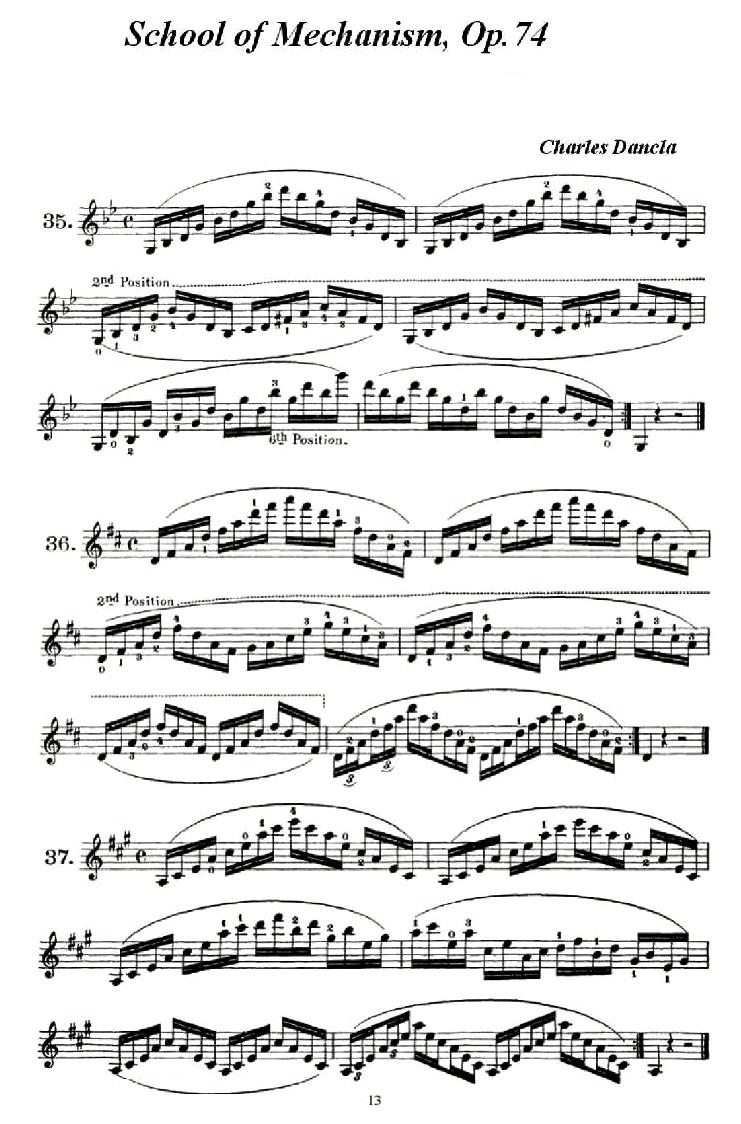 School of Mechanism, Op. 74简谱小提琴版,五线谱,入门独奏曲谱高清