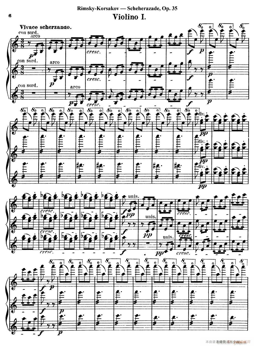 Scheherazade（Ⅱ）Op 35（第一小提琴）