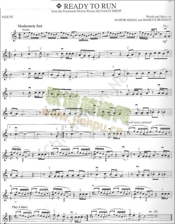 Readytorun简谱小提琴版,初学者独奏曲谱高清五线谱