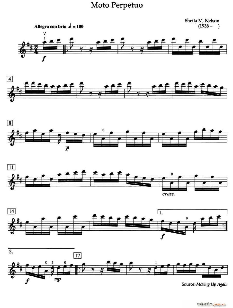 Moto Perpetuo 简谱小提琴版,五线谱,新手独奏曲谱完整版