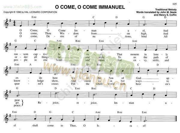 137.OCOME,OCOMEIMMANUEL简谱小提琴版,初学者独奏曲谱高清五线谱