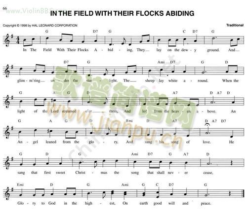 90.INTHEFIELDWITHTHEIRFLOOCKSABIDING简谱小提琴版,新手独奏曲谱完整版五线谱