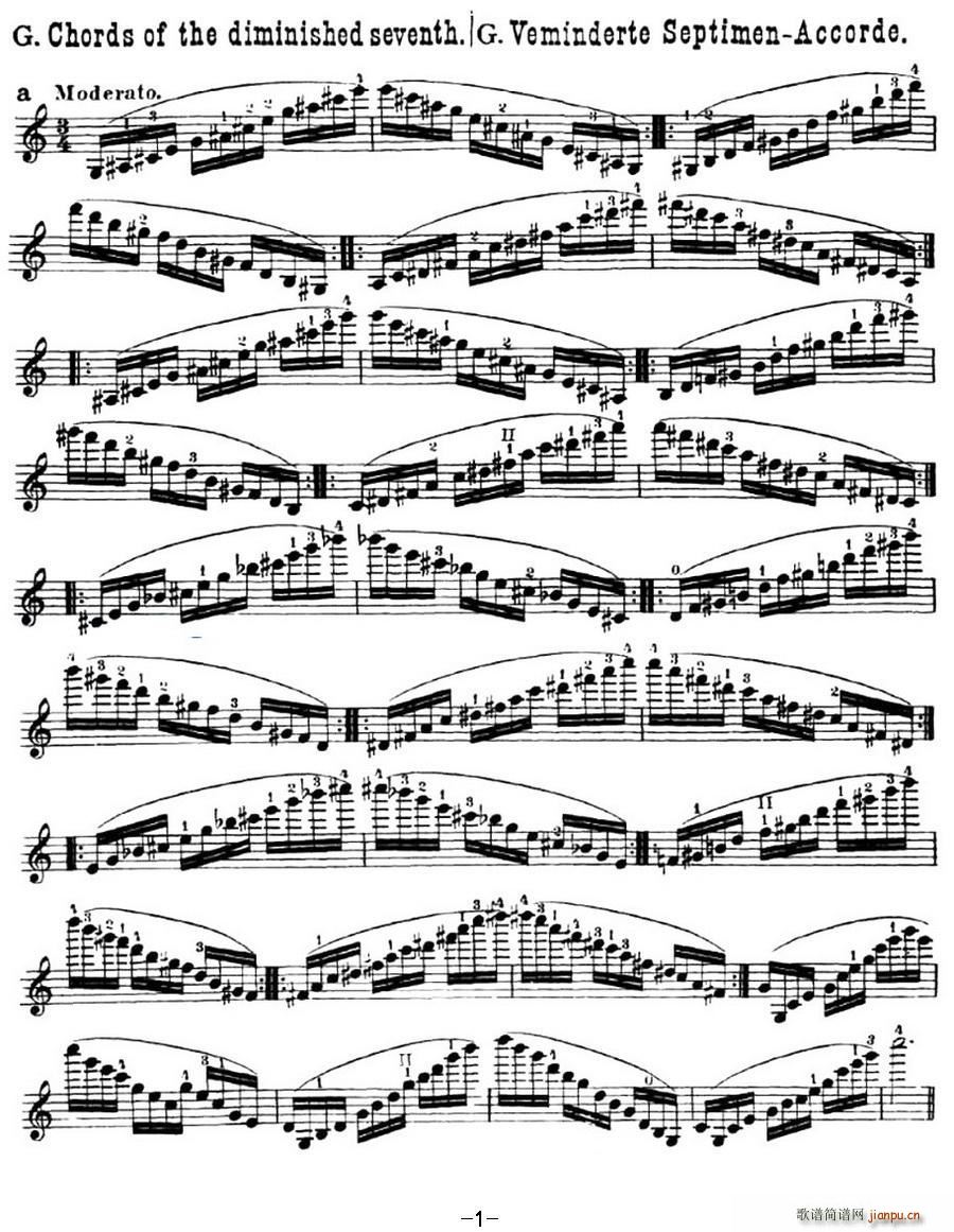 小提琴音阶练习 作品32（Scale Studie-G）
