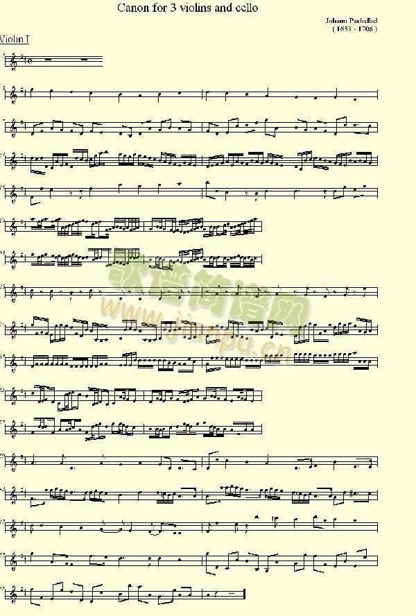 pachelbel`s canon for 3 violins and cello