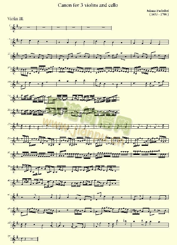 pachelbel`s canon for 3 violins and cello