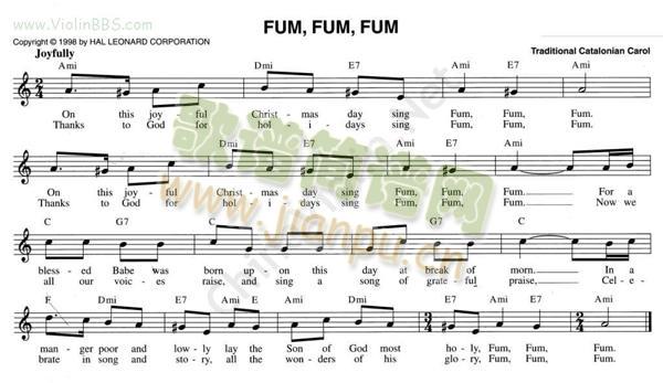 55.FUM.FUM.FUM简谱小提琴版,五线谱,新手独奏曲谱高清