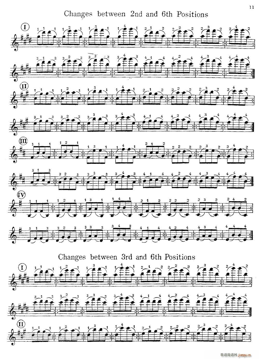 换把练习曲提琴简谱小提琴版,第二部分入门独奏曲谱曲子五线谱