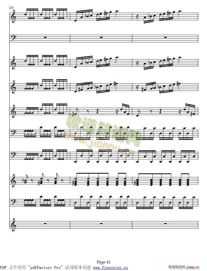 维瓦尔蒂四季夏协奏曲4148简谱小提琴版,入门独奏曲谱曲子五线谱