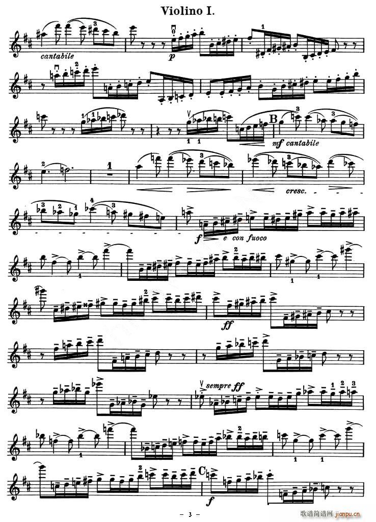QUARTET No.1 IN D MAJOR Op.11（四重奏 [小提琴谱]）