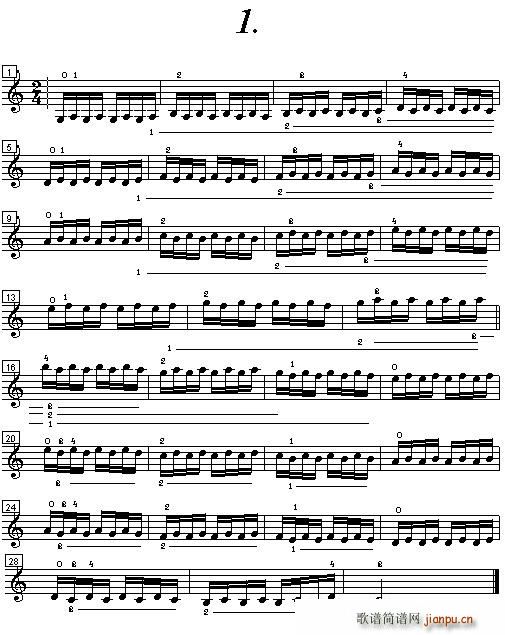 手指练习曲简谱小提琴版,入门独奏曲谱曲子五线谱