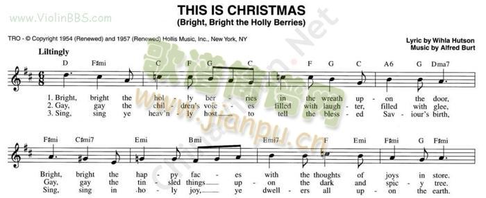 THISISCHRISTMAS简谱小提琴版,入门独奏曲谱曲子五线谱