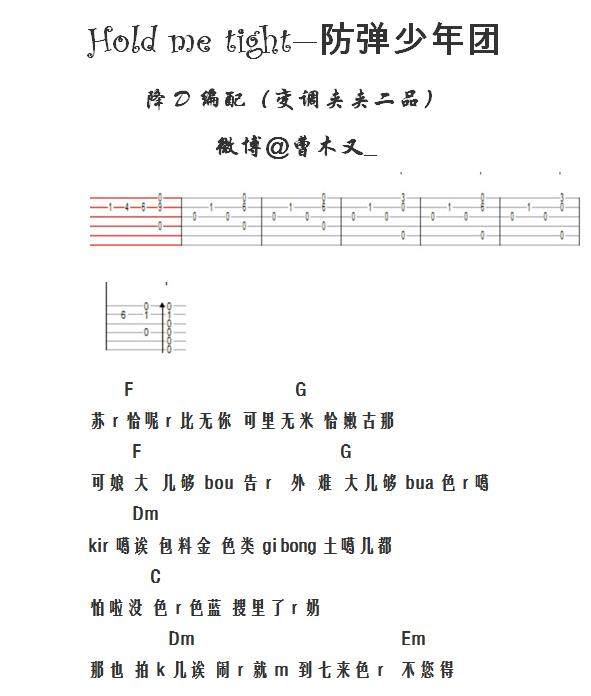 Holdmetight吉他谱,原版歌曲,简单未知调弹唱教学,六线谱指弹简谱2张图