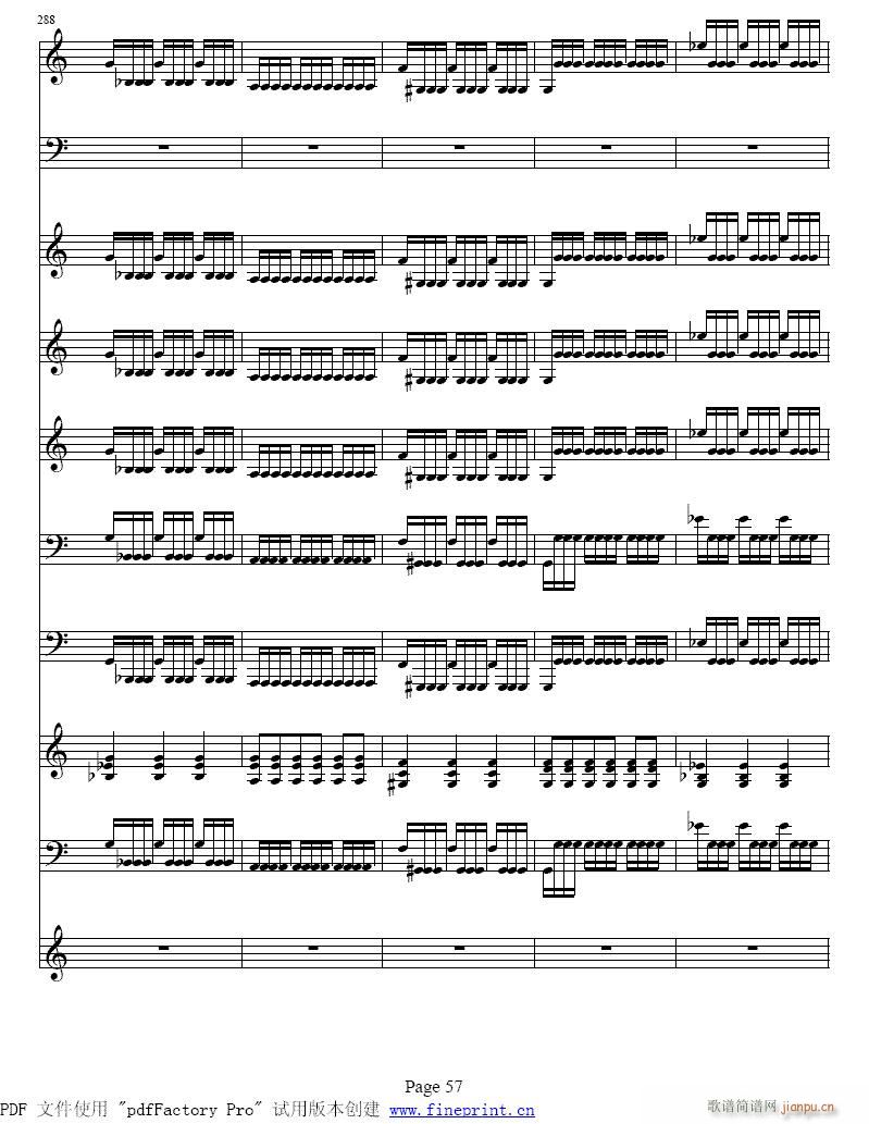 维瓦尔蒂  四季 夏  小提琴协奏曲57-64提琴简谱小提琴版,五线谱,入门独奏曲谱图片