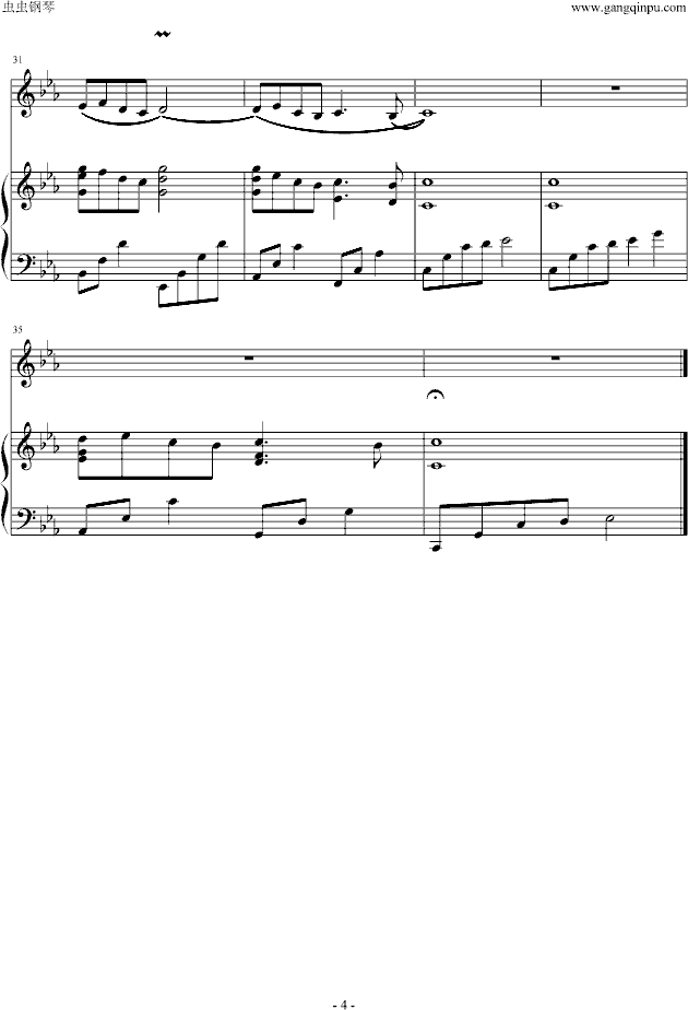 神秘花园（小提琴）-钢琴谱(钢琴曲)-动漫影视