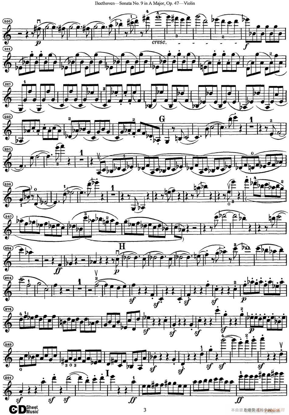 Violin Sonata No 9 in A Major Op 47(小提琴谱)3