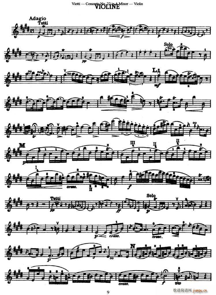 维奥蒂VIOTTI《Concerto No.22 in A Minor》（II.)小提琴）