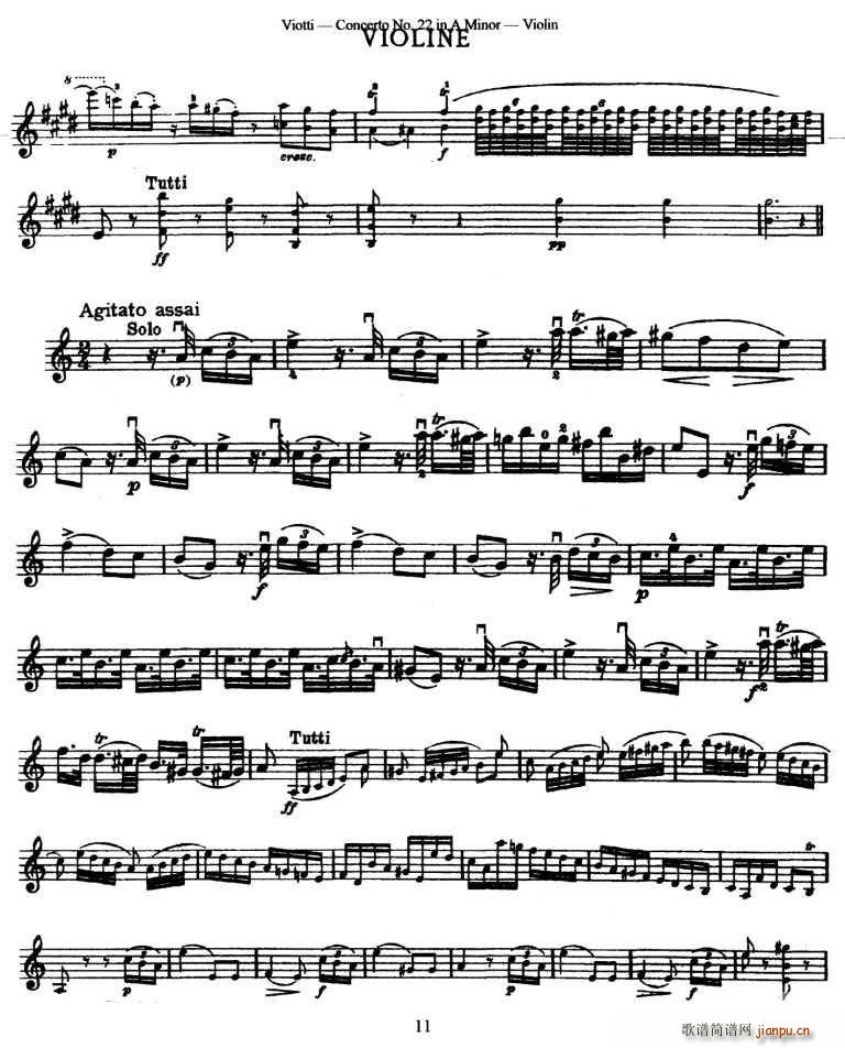 维奥蒂VIOTTI《Concerto No.22 in A Minor》（II.)小提琴）
