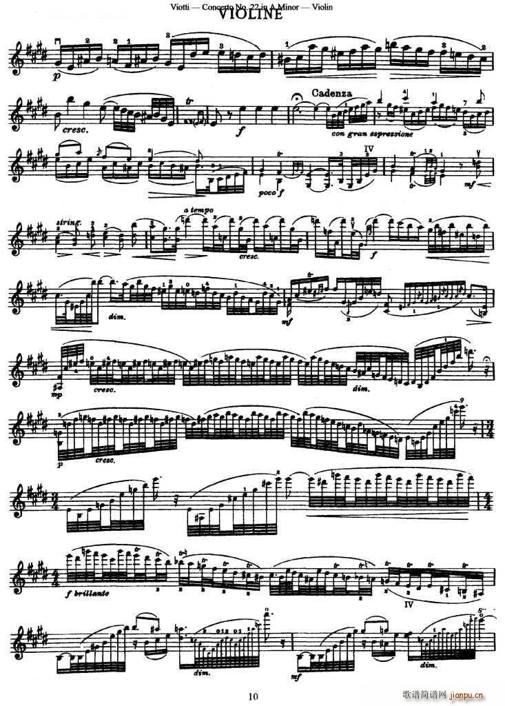 维奥蒂VIOTTI《Concerto No.22 in A Minor》（II.)小提琴）