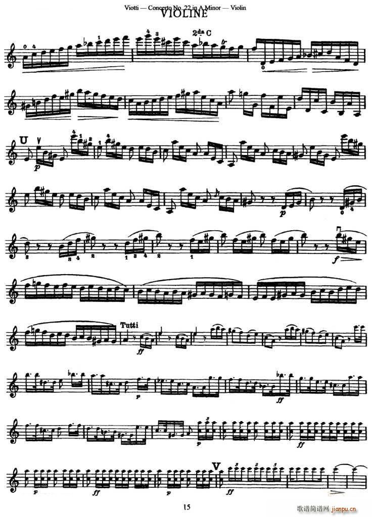 维奥蒂VIOTTI《Concerto No.22 in A Minor》（II.)小提琴）