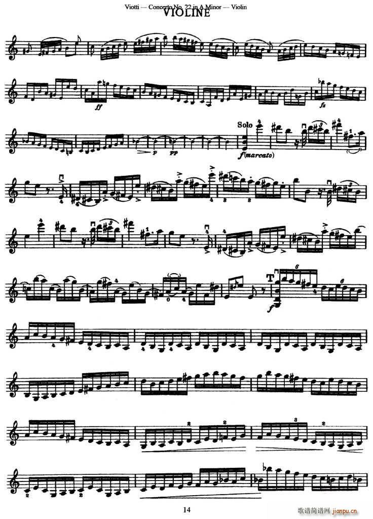 维奥蒂VIOTTI《Concerto No.22 in A Minor》（II.)小提琴）