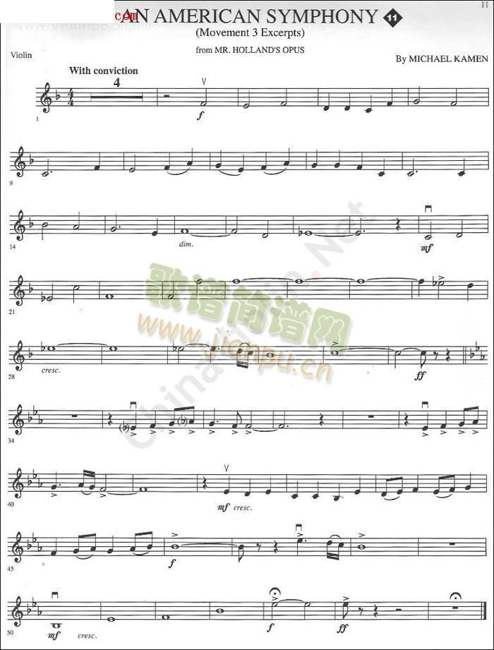 AnAmericanSymphony简谱小提琴版,新手独奏曲谱完整版五线谱
