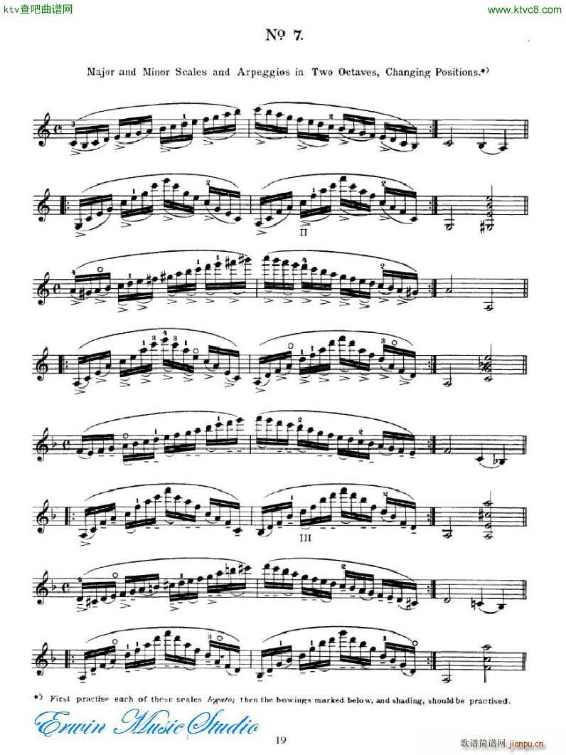 拉赫利美利音阶练习1936简谱小提琴版,初学者独奏曲谱高清五线谱