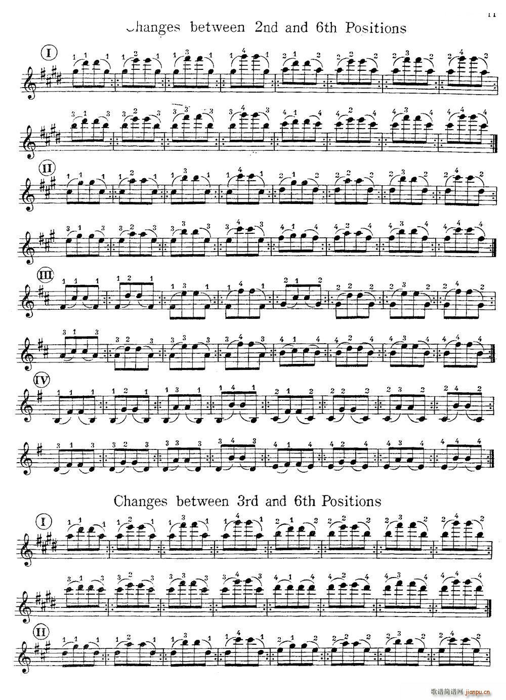 换把练习曲简谱小提琴版,第二部分入门独奏曲谱完整版五线谱
