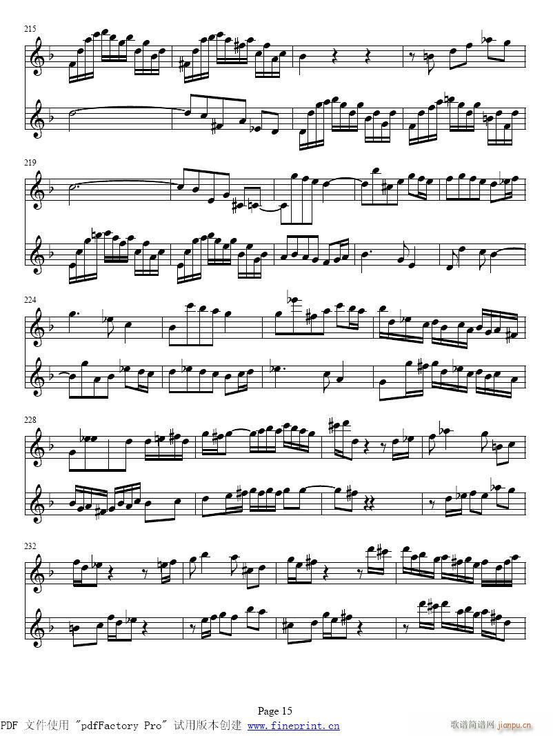 d小调两支小提琴协奏曲15-22提琴简谱小提琴版,五线谱,新手独奏曲谱完整版
