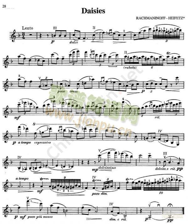 海菲茨-Rachmaninoff《Daisies》
