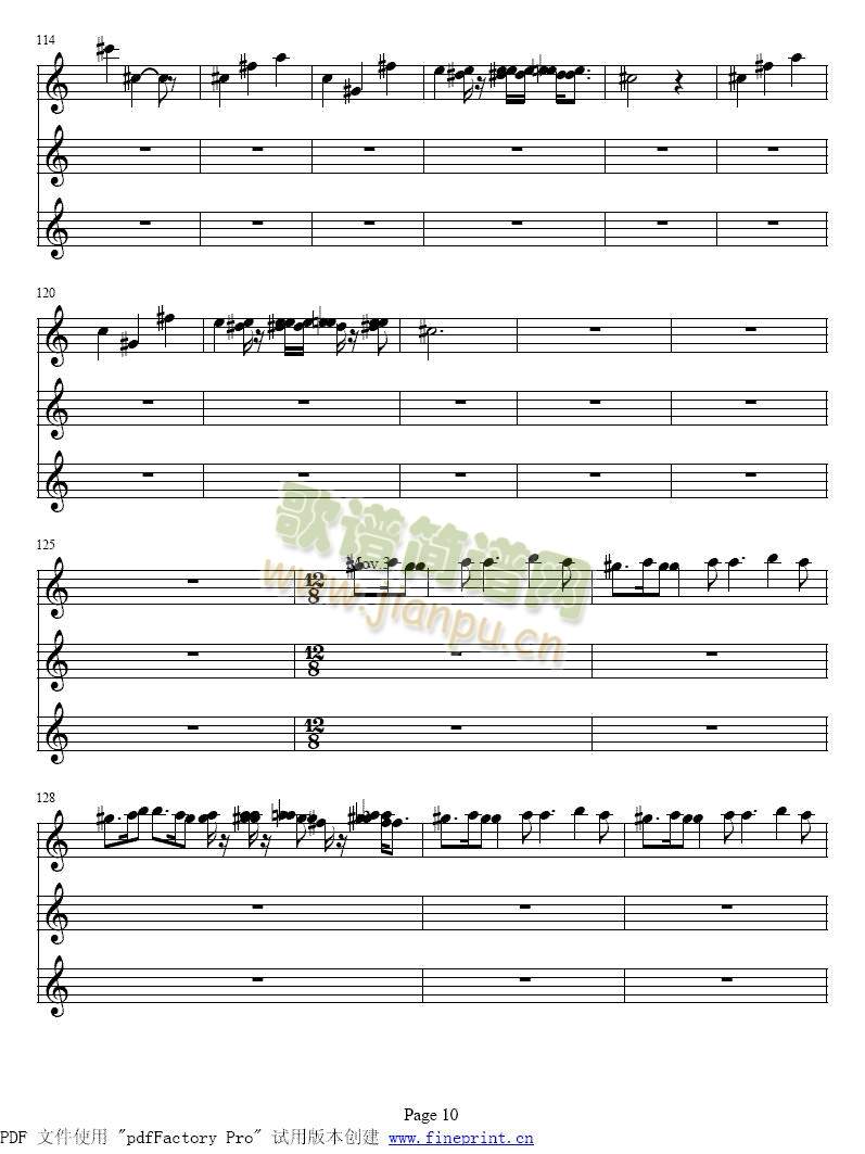 维瓦尔蒂　春　小提琴协奏曲10-17简谱小提琴版,五线谱,初学者独奏曲谱高清