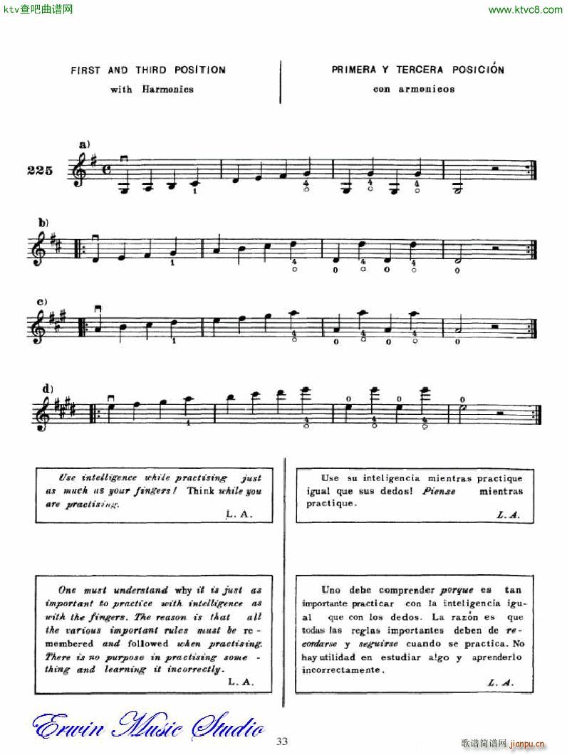 麦亚班克演奏法第三部分第二和第三把位的位置3简谱小提琴版,入门独奏曲谱图片五线谱