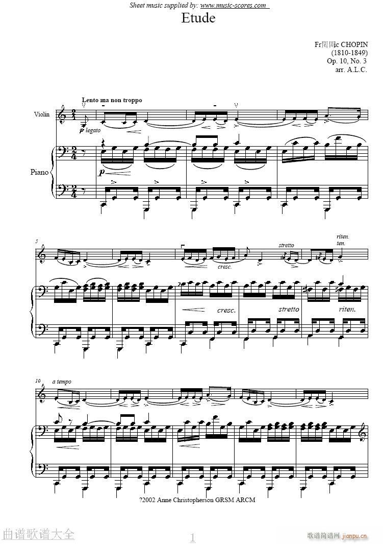 别离曲-简谱小提琴版,初学者独奏曲谱图片五线谱