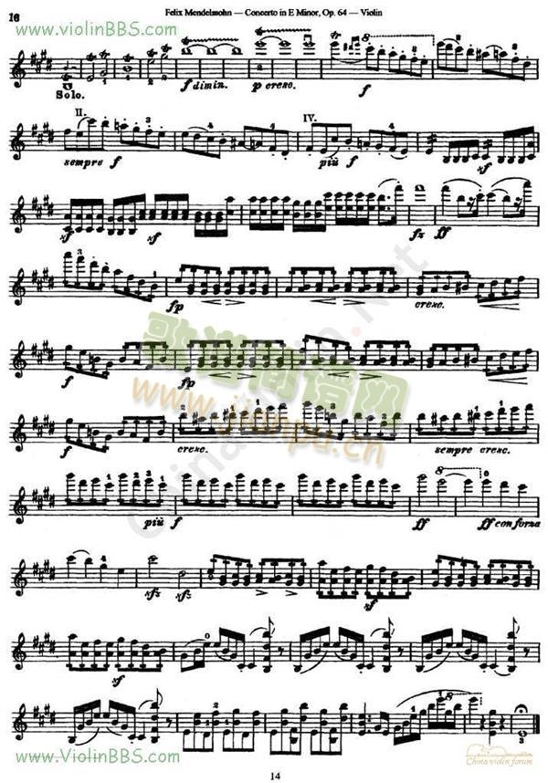 门德尔松《Concerto in E Minor》Op.64（II）