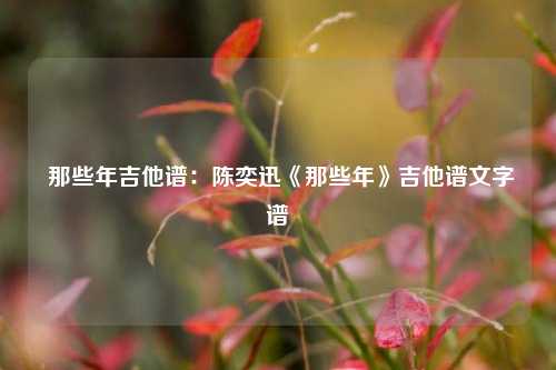  那些年吉他谱：陈奕迅《那些年》吉他谱文字谱